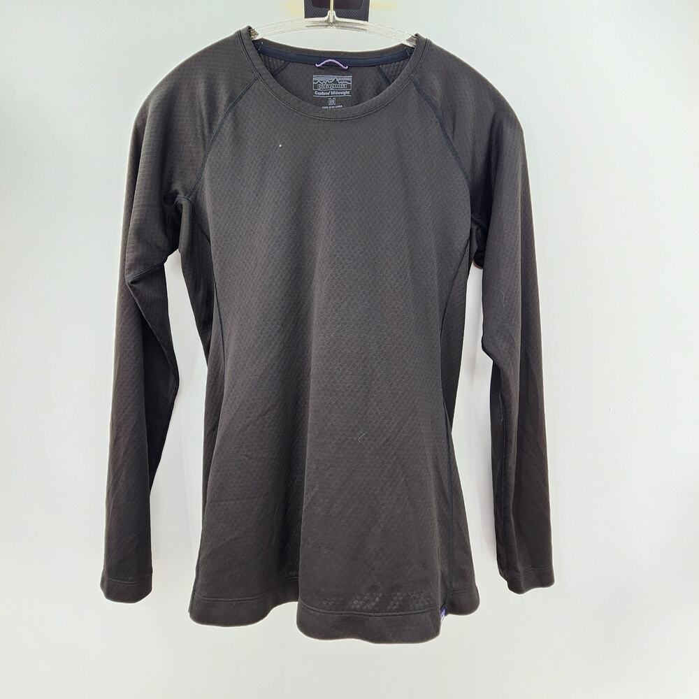 Women's Patagonia Classic Capilene Mid-Weight Long Sleeve Top Black Medium